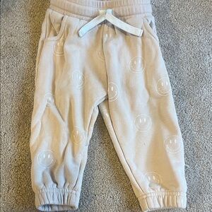 Little Bipsy Light Beige Smiley Joggers